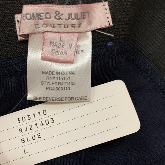 Romeo & Juliet Black Blue Sequin Mini Skirt L - Picture 3 of 5